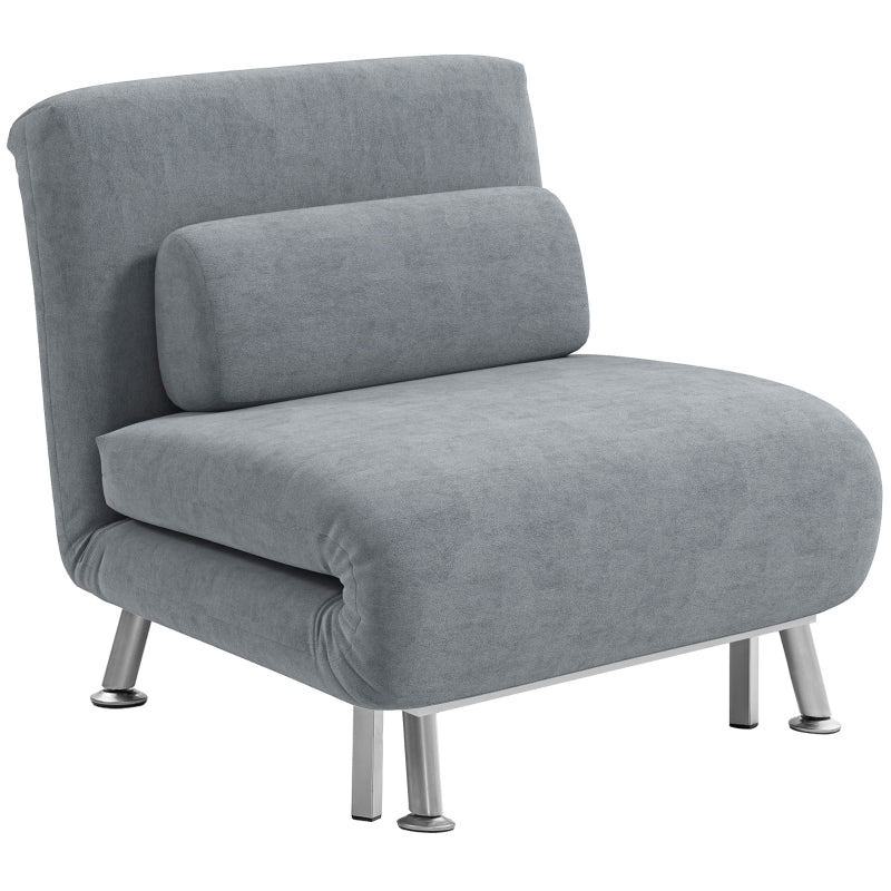 Single Sleeper Chair - Velvet-Feel Grey