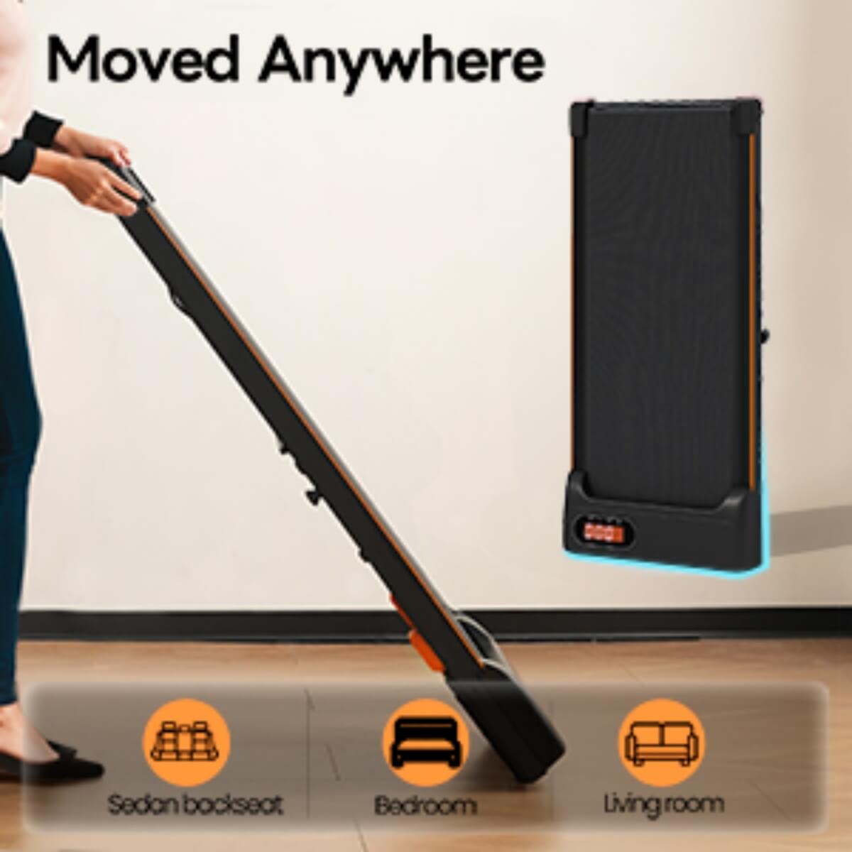 Folding Under Desk Walking Treadmill ¨C Adjustable Incline 1¨C6 km/h, Low Noise Home & Office Exercise Machine, LED Displa