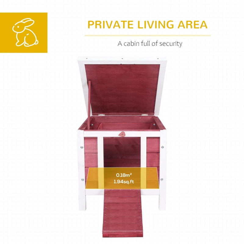 Rabbit Hutch Wooden, 51 x 42 x 43 cm, Red