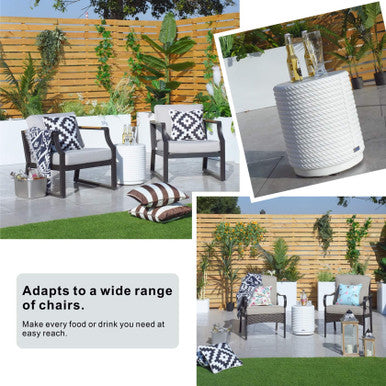 White Waterproof Outdoor Side Table —PAT-2462ST