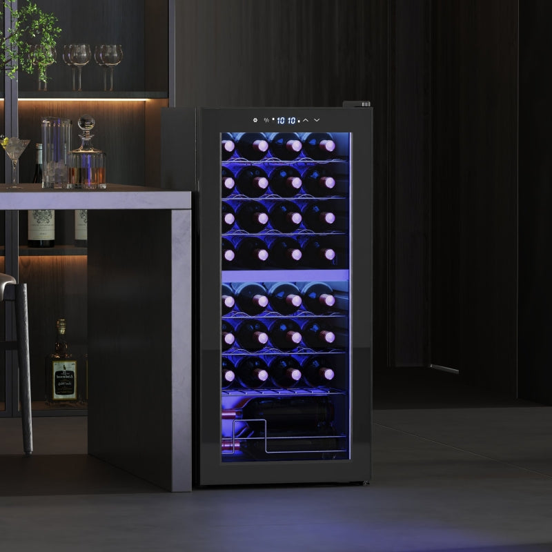 32 Bottle Dual Zone Wine Fridge 5-18¡æ - Black