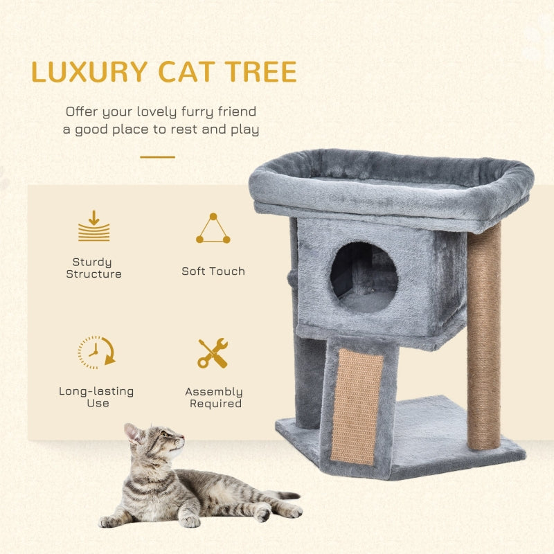 Cat Tree Tower, Cat Scratching Post Climbing Activity Centre, Grey