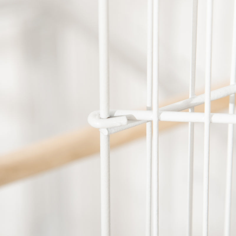 Large Bird Cage for Finch Canaries Parakeet with Rolling Stand, Slide-out Tray, Storage Shelf, Food Containers, White