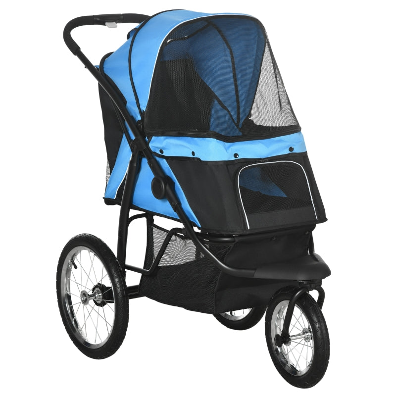 PawHut Pet Stroller Foldable Travel Carriage, Blue