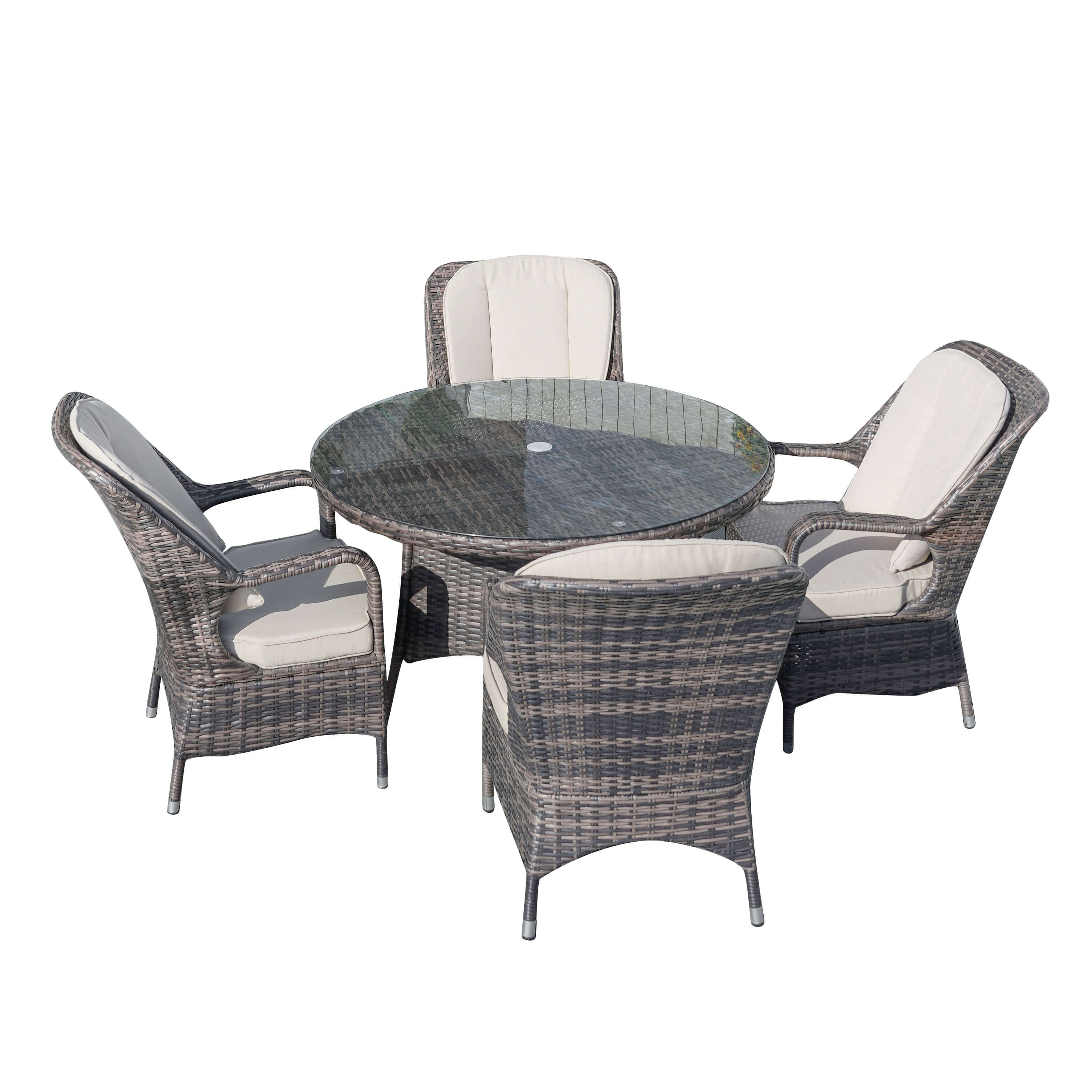 4-Seater Patio Dining Set with Round Table and Parma Chairs¡ªPAD-1709-SET