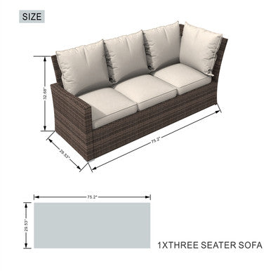 8-Seater Outdoor Corner Sofa Set with Square Fire Pit Table and 2 Benches - PAF-16700