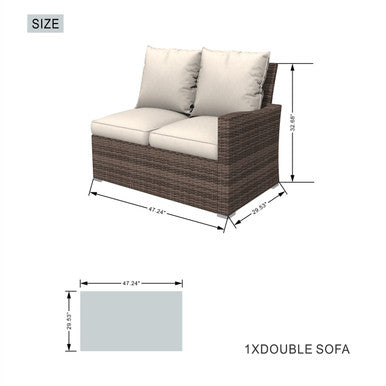 8-Seater Outdoor Corner Sofa Set with Square Fire Pit Table and 2 Benches - PAF-16700