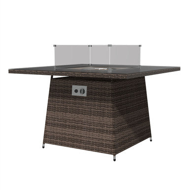 8-Seater Outdoor Corner Sofa Set with Square Fire Pit Table and 2 Benches - PAF-16700