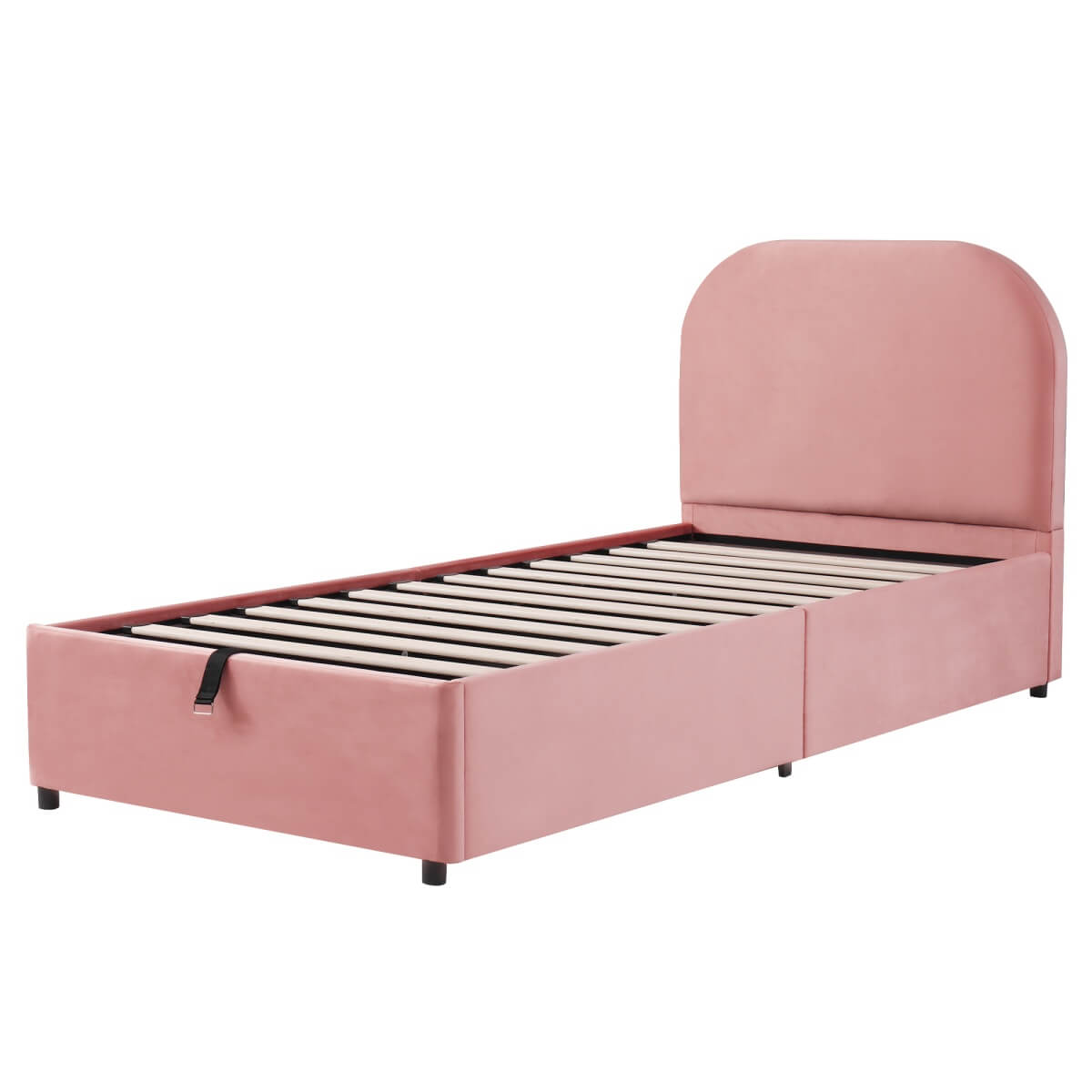 3FT Single Upholstered Velvet Bed – Hydraulic Storage with Headboard