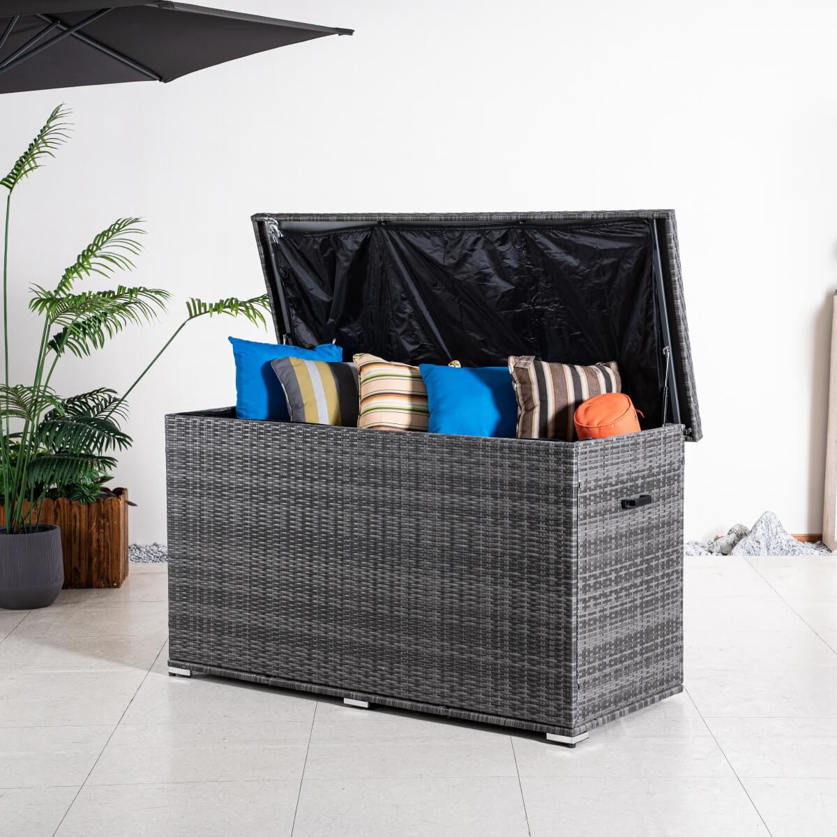 Large Outdoor Wicker Storage Box – Weatherproof Garden & Patio Chest