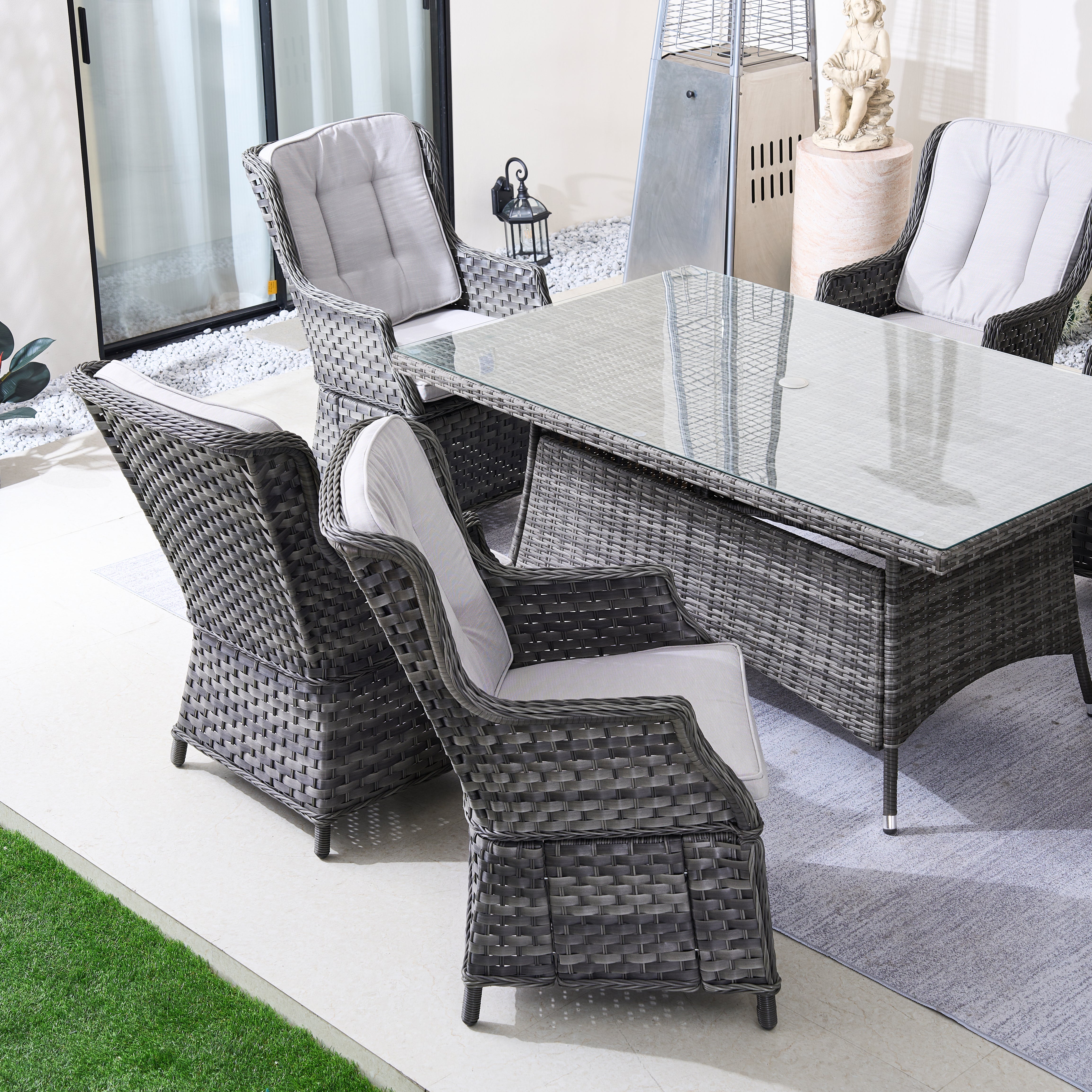 Ravenna 6-Seat Outdoor Dining Set - Rectangular Dining Table (PAD-1712+010)