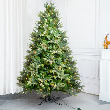 8ft Pre-Lit Premium Grand Fir Artificial Christmas Tree—RATH-GRAND-8