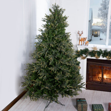 8ft Pre-Lit Premium Grand Fir Artificial Christmas Tree—RATH-GRAND-8