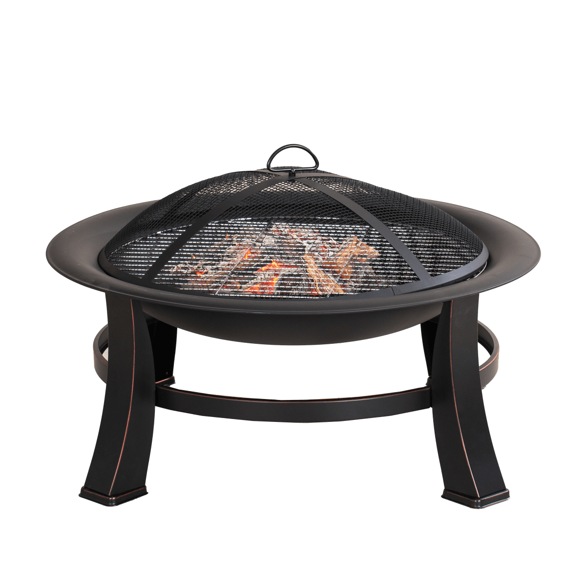 Black Portable Charcoal Fire Pit – Detachable Outdoor BBQ and Fire Bowl