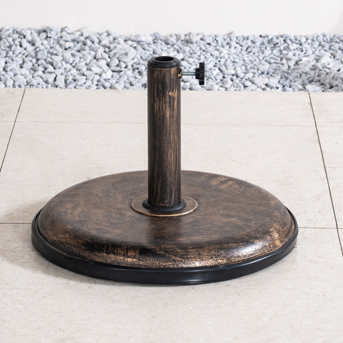 Straight Pole Parasol Base – Concrete Outdoor Umbrella Stand for Patio, Garden or Balcony