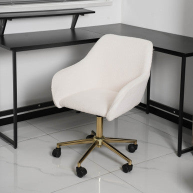 Adjustable Height Swivel Chair with New Teddy Fabric for Home and Office—PAC-2401RC