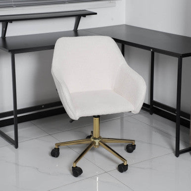 Adjustable Height Swivel Chair with New Teddy Fabric for Home and Office—PAC-2401RC