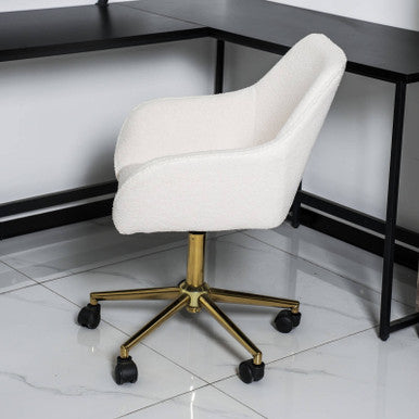 Adjustable Height Swivel Chair with New Teddy Fabric for Home and Office—PAC-2401RC