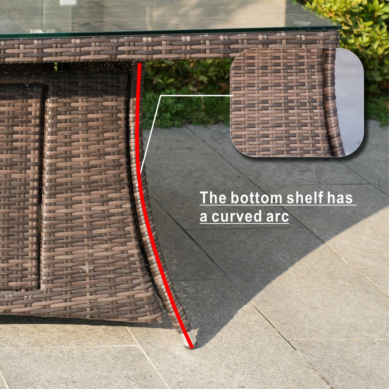 Details of Direct Wicker's 6 Seats Rectangle Patio Fire Pit Set (PAG-1106R) 