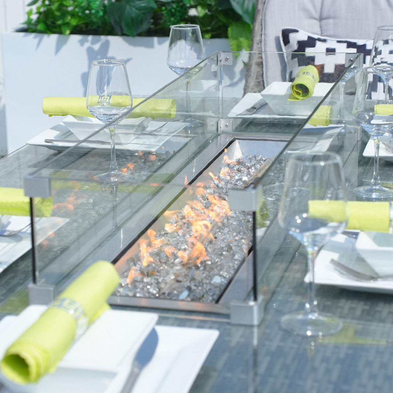 Details of Direct Wicker's 6 Seats Rectangle Patio Fire Pit Set (PAG-1106R) 