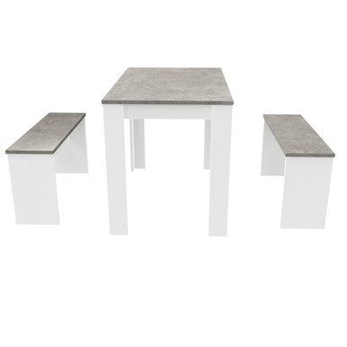 3-Piece Rectangular Dining Set with Two Benches for Kitchen—PAD-2461D