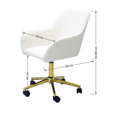 Adjustable Height Swivel Chair with New Teddy Fabric for Home and Office—PAC-2401RC