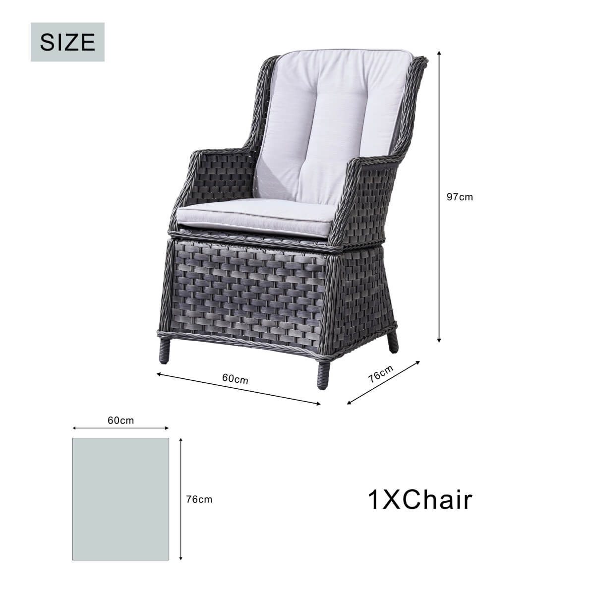 Ravenna Outdoor Wicker Armchairs with Cushions Set of 2 ¨C Weather-Resistant Patio Chairs (PAC-010)