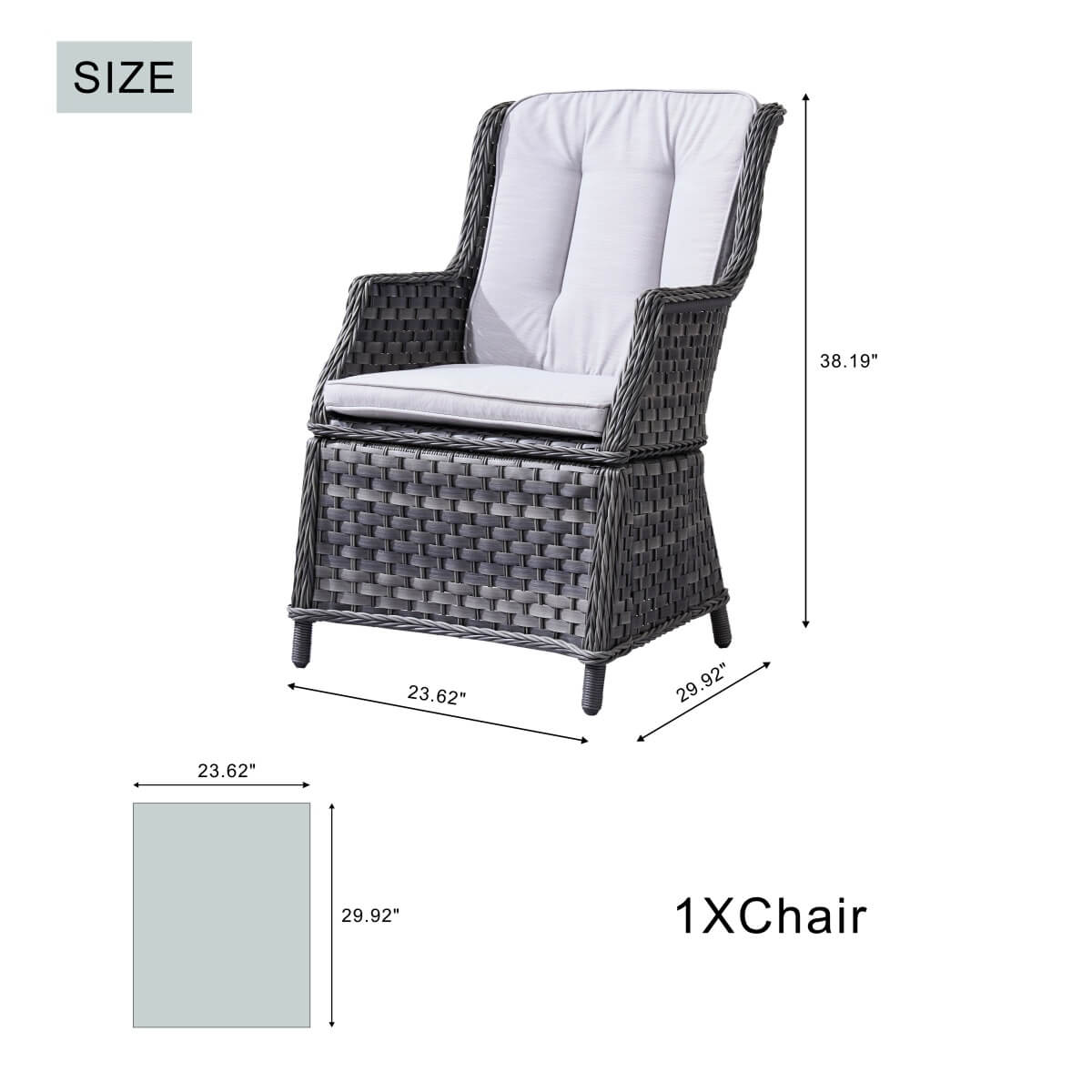 Ravenna Outdoor Wicker Armchairs with Cushions Set of 2 ¨C Weather-Resistant Patio Chairs (PAC-010)