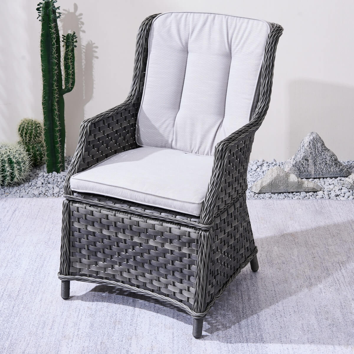 Ravenna Outdoor Wicker Armchairs with Cushions Set of 2 ¨C Weather-Resistant Patio Chairs (PAC-010)