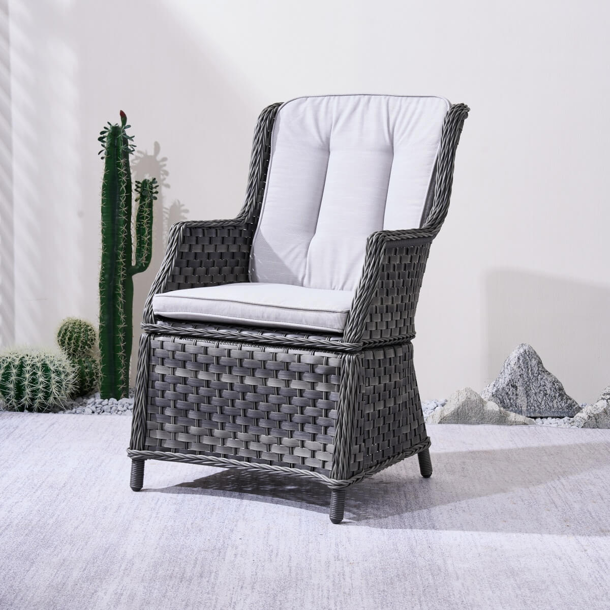 Ravenna Outdoor Wicker Armchairs with Cushions Set of 2 ¨C Weather-Resistant Patio Chairs (PAC-010)