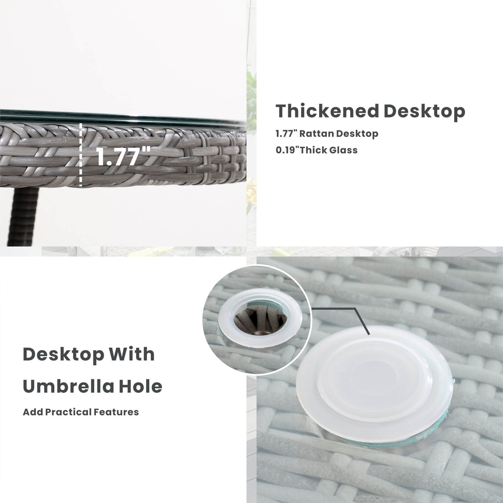 Ravenna 4-Seat Outdoor Dining Set ¨C Round Dining Table (PAD-1709+010)