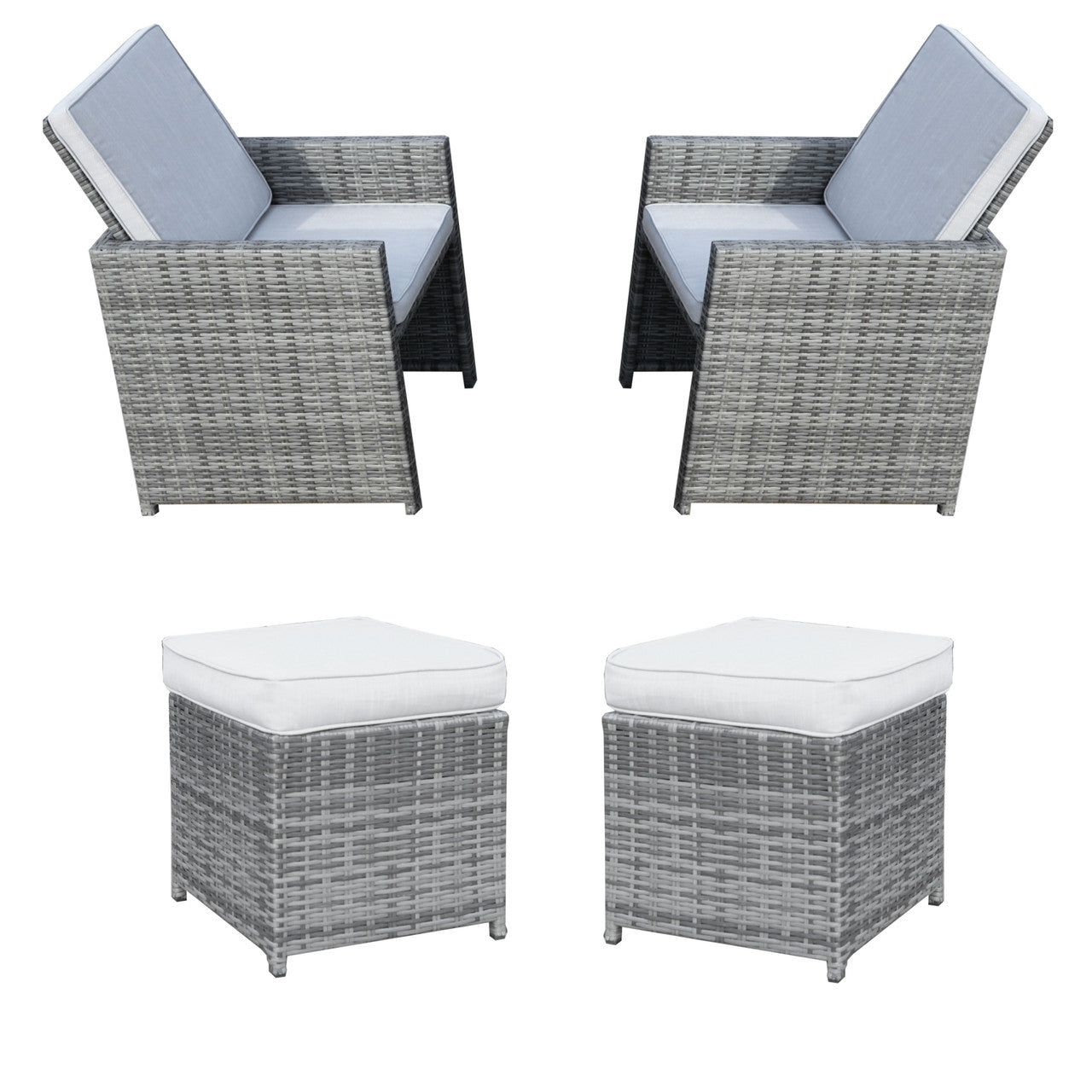 Outdoor Armchairs with Ottomans (PAD-3233B-C&O)