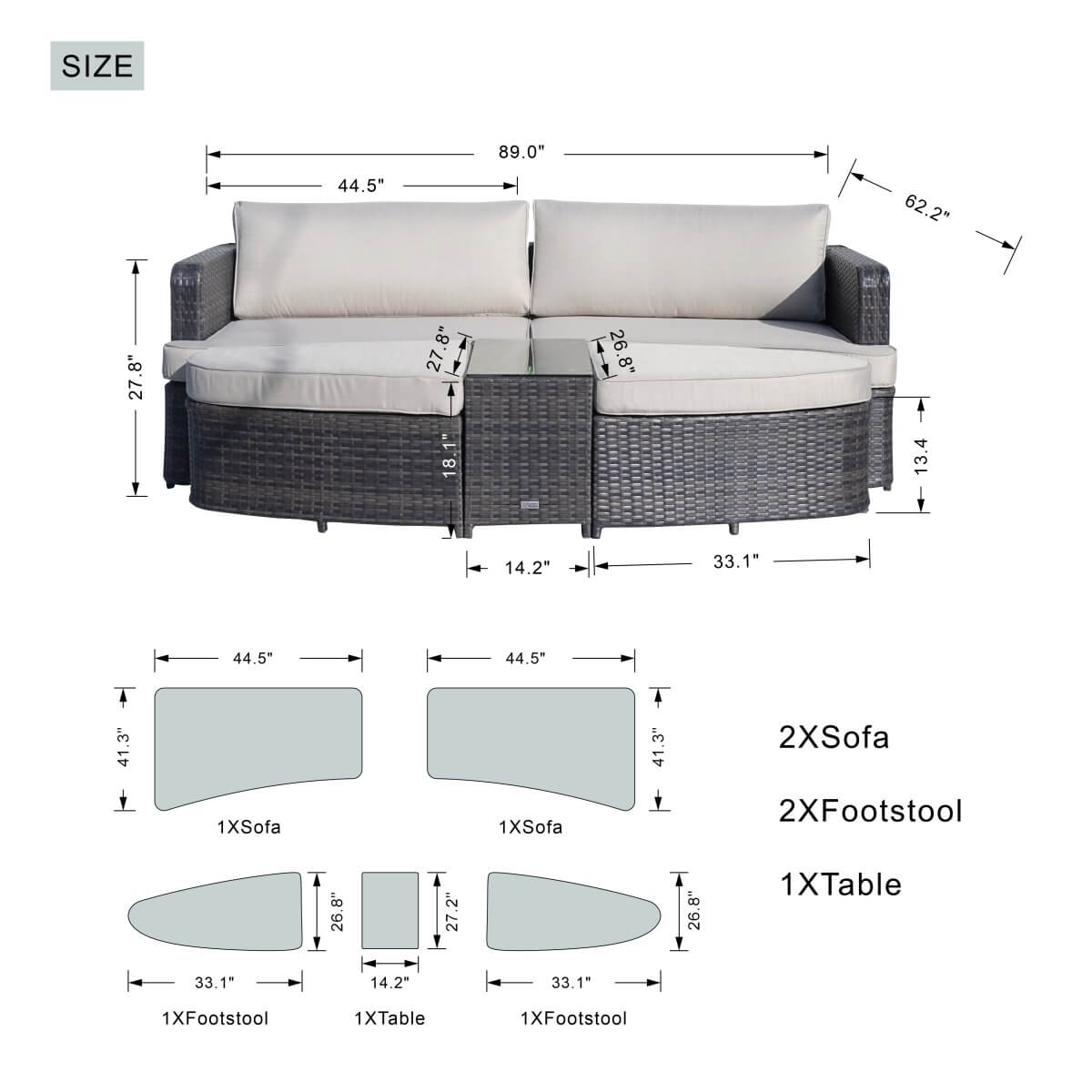 Outdoor Daybed (PAL-1202)