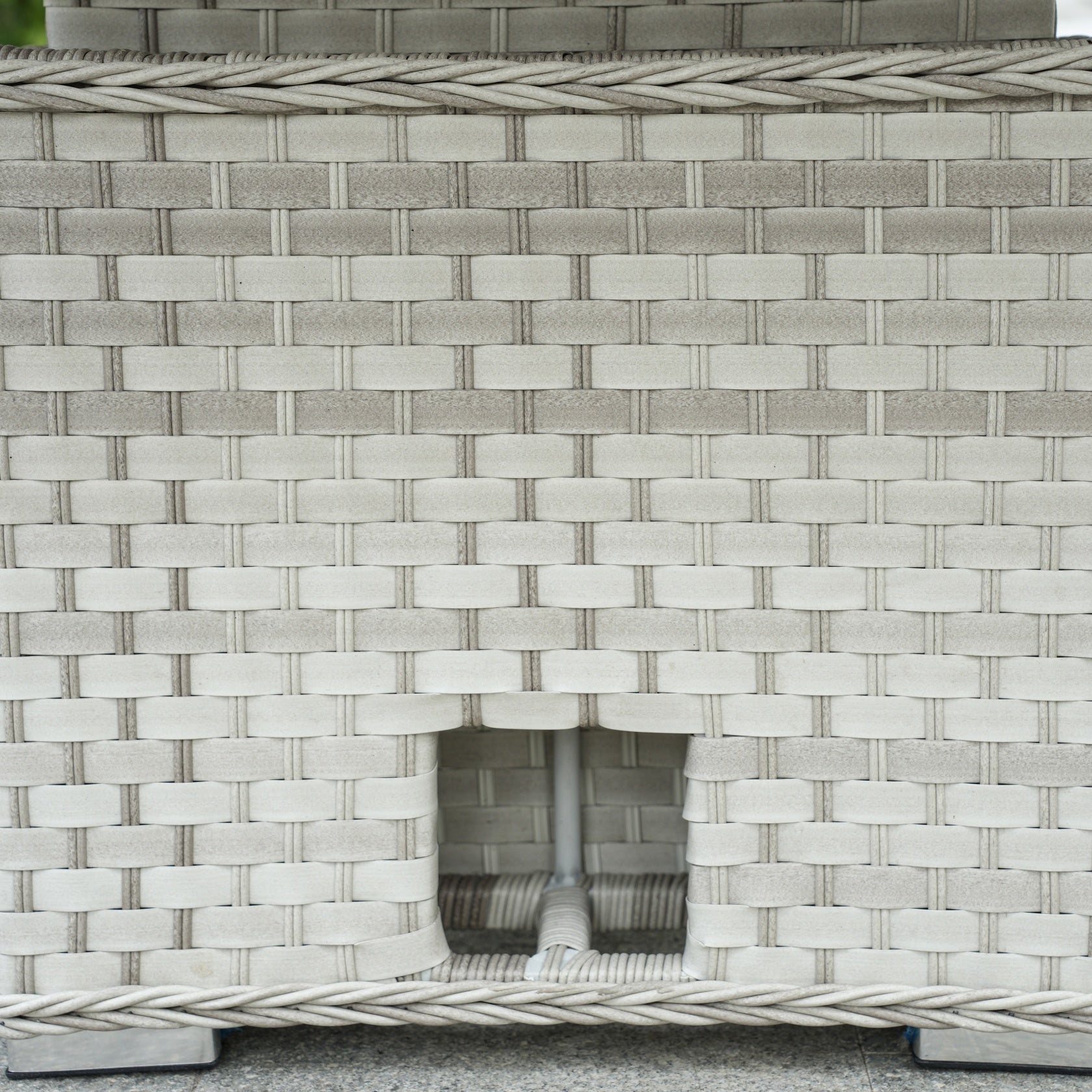 8-Piece PE Rattan Aluminum Corner Conversation Sofa Set with Adjustable Lift Table PAS-16002B-SET