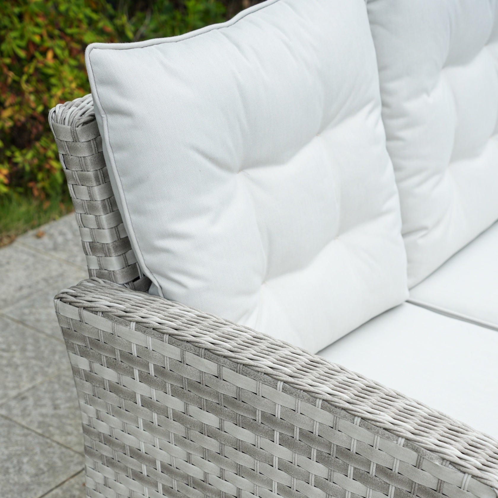 8-Piece PE Rattan Aluminum Corner Conversation Sofa Set with Adjustable Lift Table PAS-16002B-SET