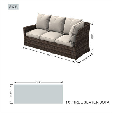 8-Seater Outdoor Corner Sofa Set with Rectangular Fire Pit Table and 3 Footstools – PAF-16591