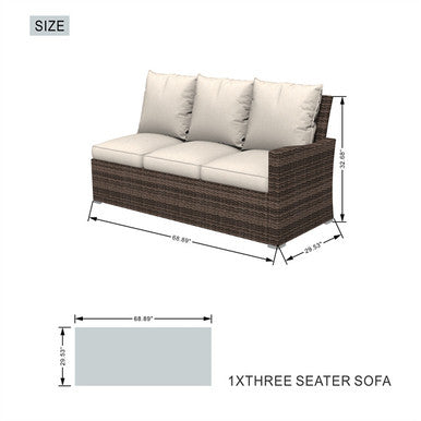 8-Seater Outdoor Corner Sofa Set with Rectangular Fire Pit Table and 3 Footstools – PAF-16591