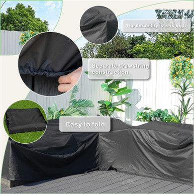 Waterproof L-Shaped Outdoor Sofa Cover RC-26L/27L – Heavy Duty, All-Season Protection