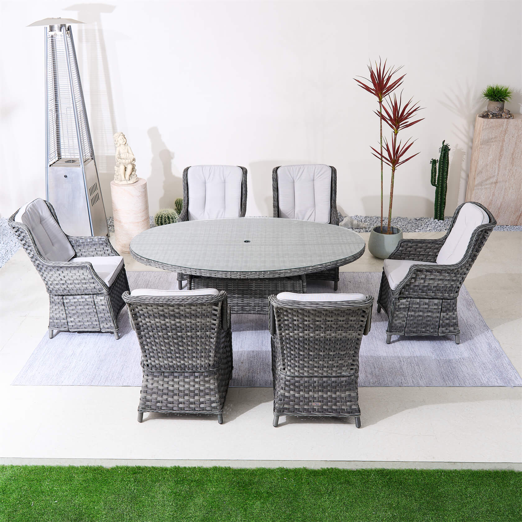 Ravenna 6-Seat Outdoor Dining Set with Oval Dining Table (PAD-1713+010)