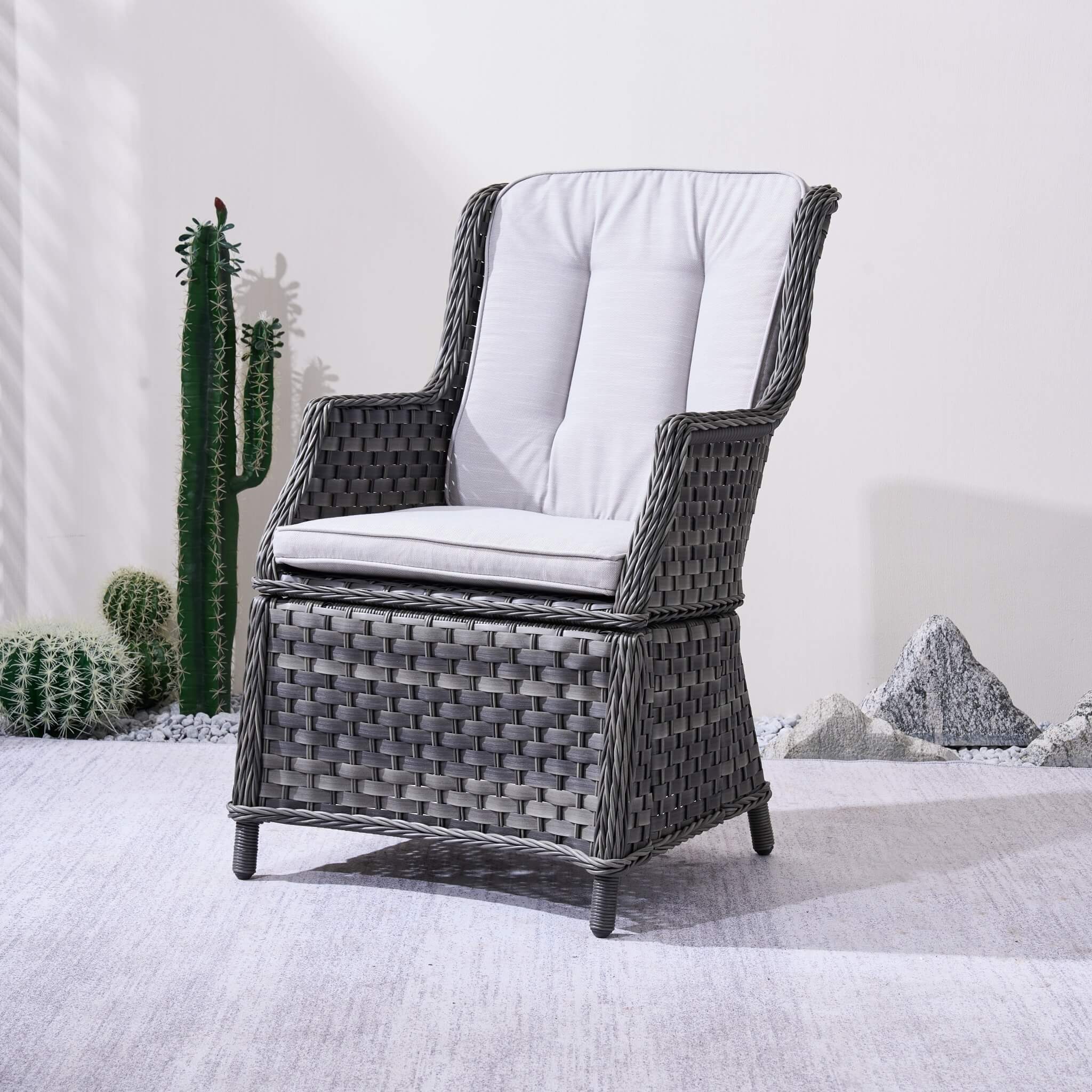 Ravenna Outdoor Wicker Armchairs with Cushions Set of 2 ¨C Weather-Resistant Patio Chairs (PAC-010)