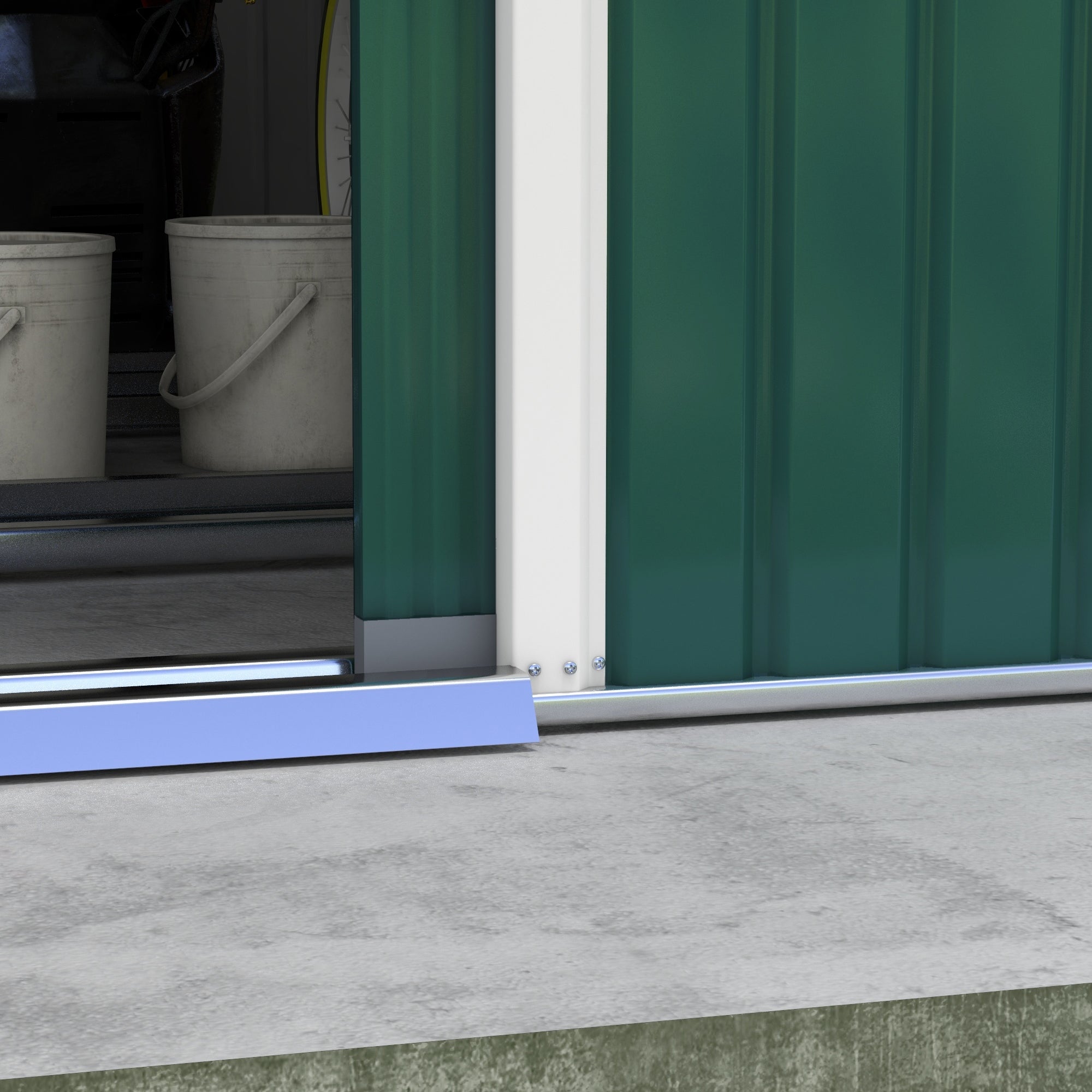 Steel Sliding Door Storage Shed 12.5 x 11.1ft - Green