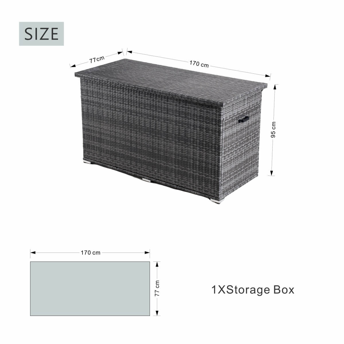 Large Outdoor Wicker Storage Box – Weatherproof Garden & Patio Chest