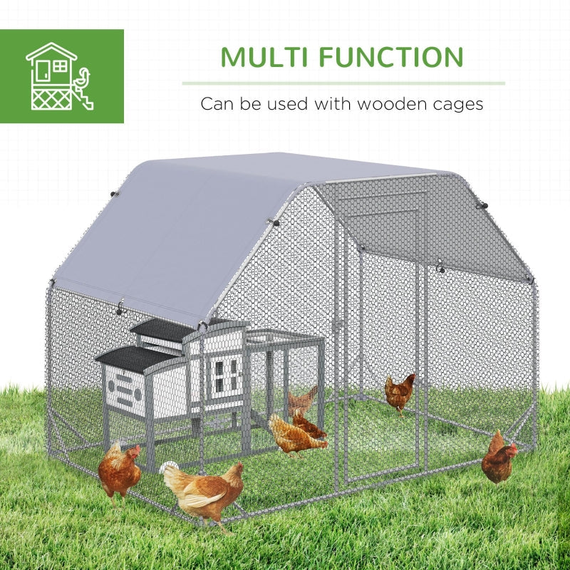 Walk in Chicken Run with Roof for 4-6 Chickens, Wood