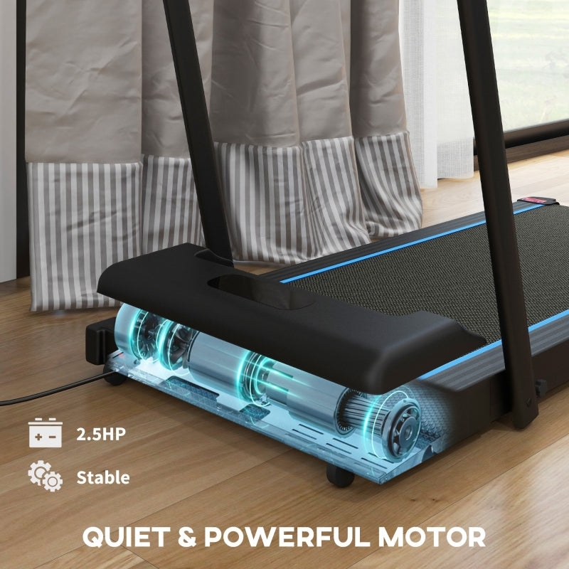 SPORTNOW Walking Pad, 2.5HP 1-6km/h Folding Treadmill with Remote Control and LED Display, Blue