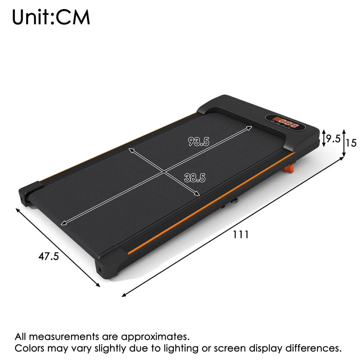 Folding Under Desk Walking Treadmill ¨C Adjustable Incline 1¨C6 km/h, Low Noise Home & Office Exercise Machine, LED Displa