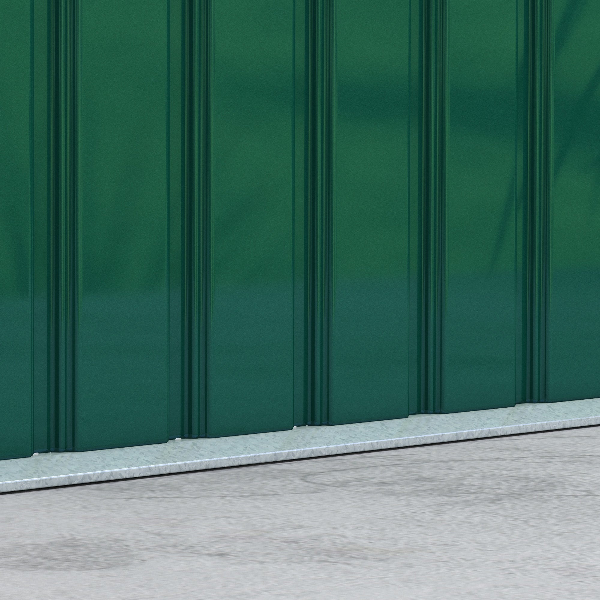 9ft x 4ft Metal Garden Shed with Foundation Kit, Ventilations, Double Doors, Deep Green