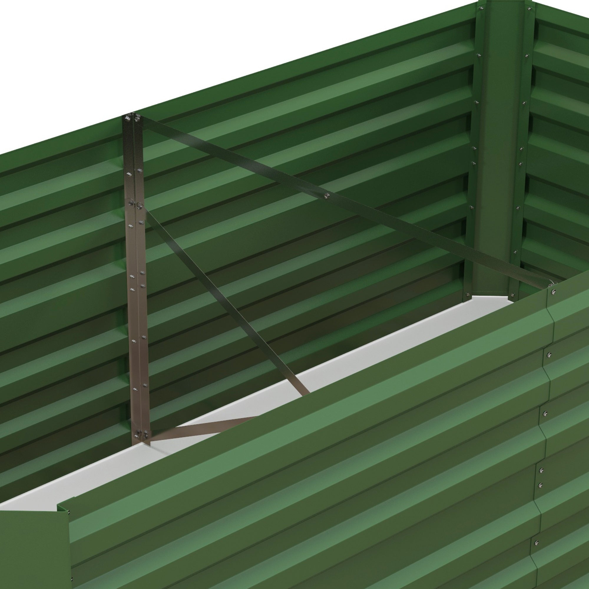 Raised Beds for Garden, 180 x 90 x 59 cm, Galvanised Steel Green