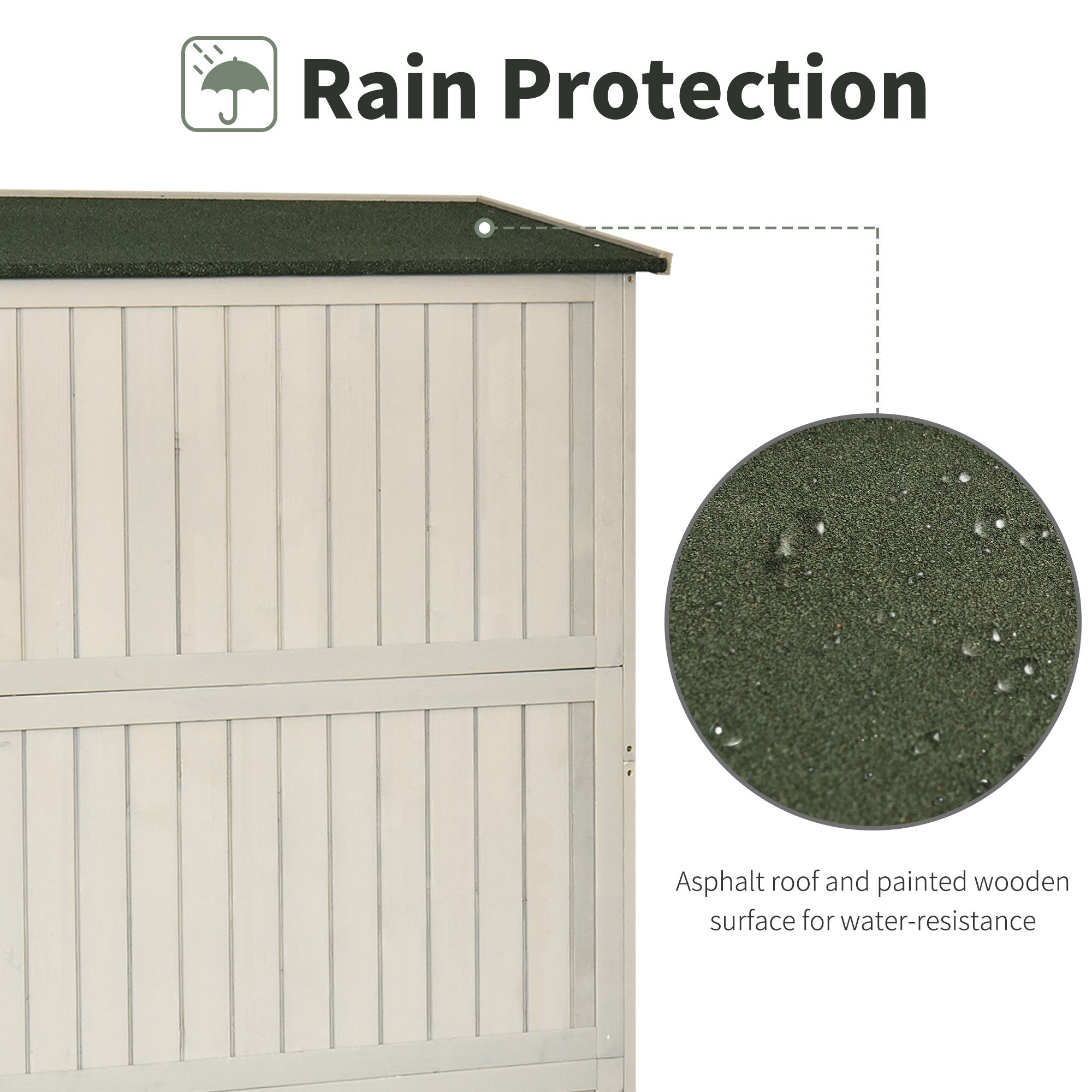 Wooden Garden Shed, Tool Storage Cabinet Outdoor Double Door Organizer, Grey