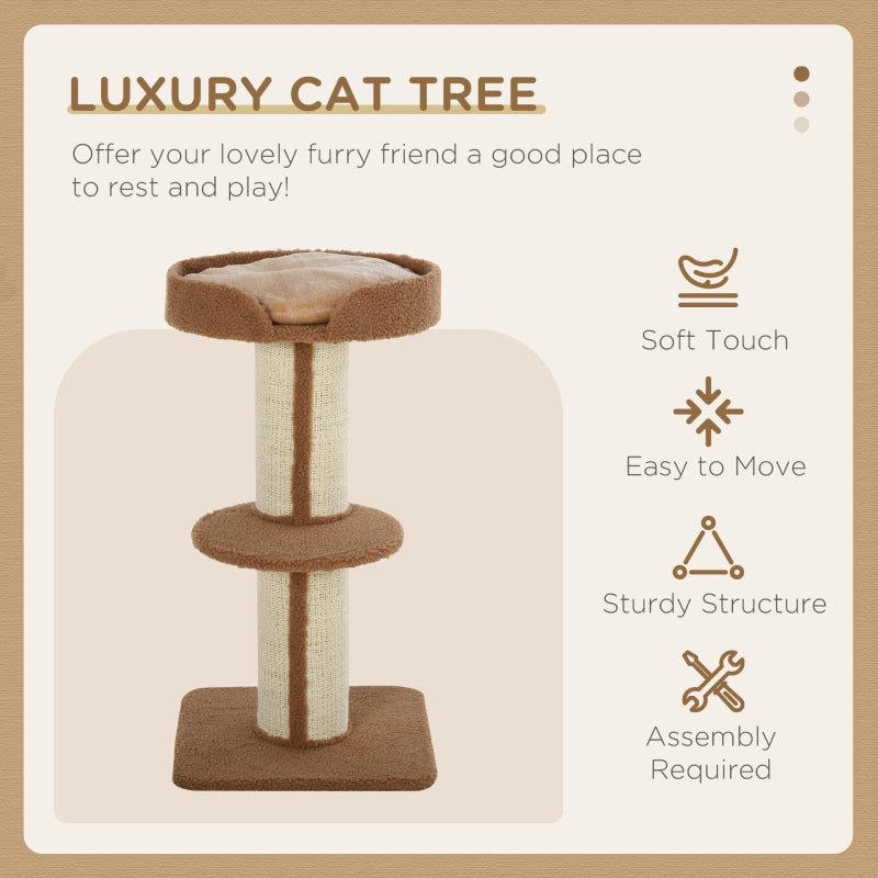 Cat Tower Scratching Posts Tree, 91cm Activity Centre, Brown