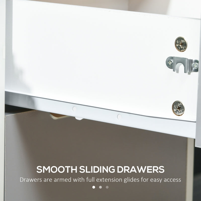 Three-Drawer Locking Filing Cabinet - Grey/White